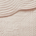 3 Piece Reversible Scalloped Edge Quilt Set Blush Full/Queen
