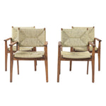 Durable Outdoor Dining Chair with Acacia Wood Frame and Wicker Seat