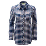 Kathmandu Womens Tonaca Long Sleeve Shirt Blue Check Size 8