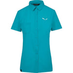 Salewa Women's Puez Minicheck 2 Dry SS Shirt - Ocean