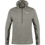 Salewa Men's Boe Alpine Merino Thermal Half Zip Top - Medium - Heather Grey