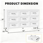 9 Drawer White Metal Dresser with Quiet-Glide Rails