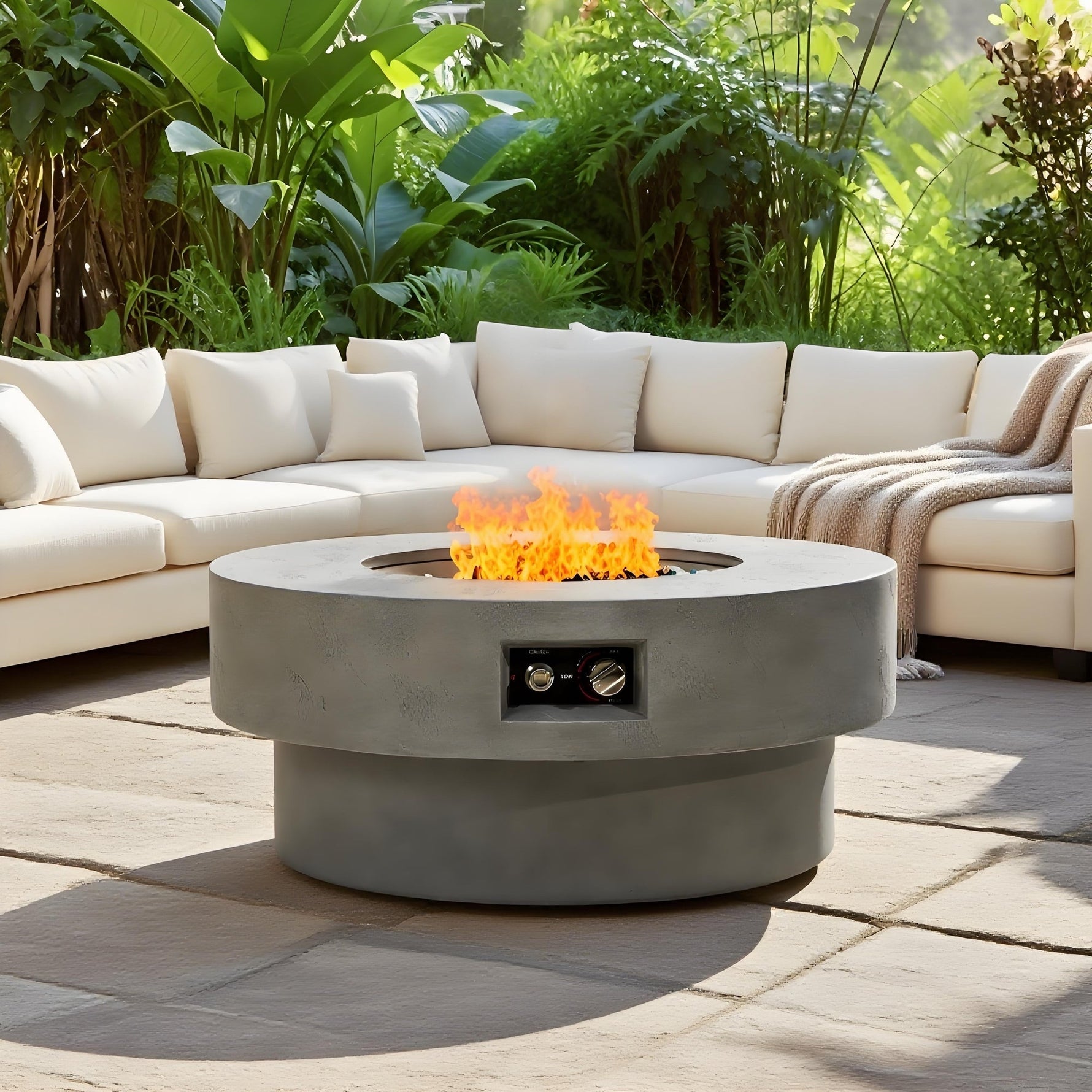 34-Inch Round Propane Fire Pit Table
