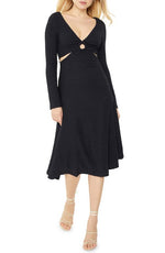 LIKELY Eila Cutout Waist Long Sleeve Dress - Black