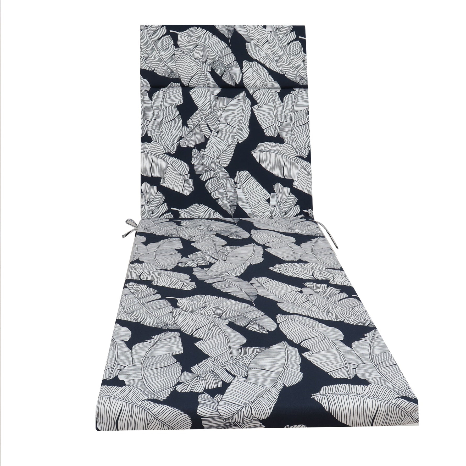 2-Piece Indoor/Outdoor Chaise Lounge Chair Cushion Set with Ties