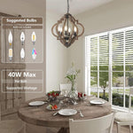 Farmhouse Chandeliers for Dining Room, 6-Light Rustic Light Fixture