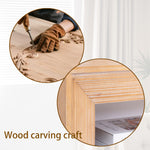 Rustic Solid Wood Console Table with Storage Shelf