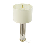 16x16x35 Gold Mirrored Glass Table Lamp with White Fabric Shade