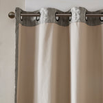 Knitted Jacquard Damask Total Blackout Grommet Curtain Panel