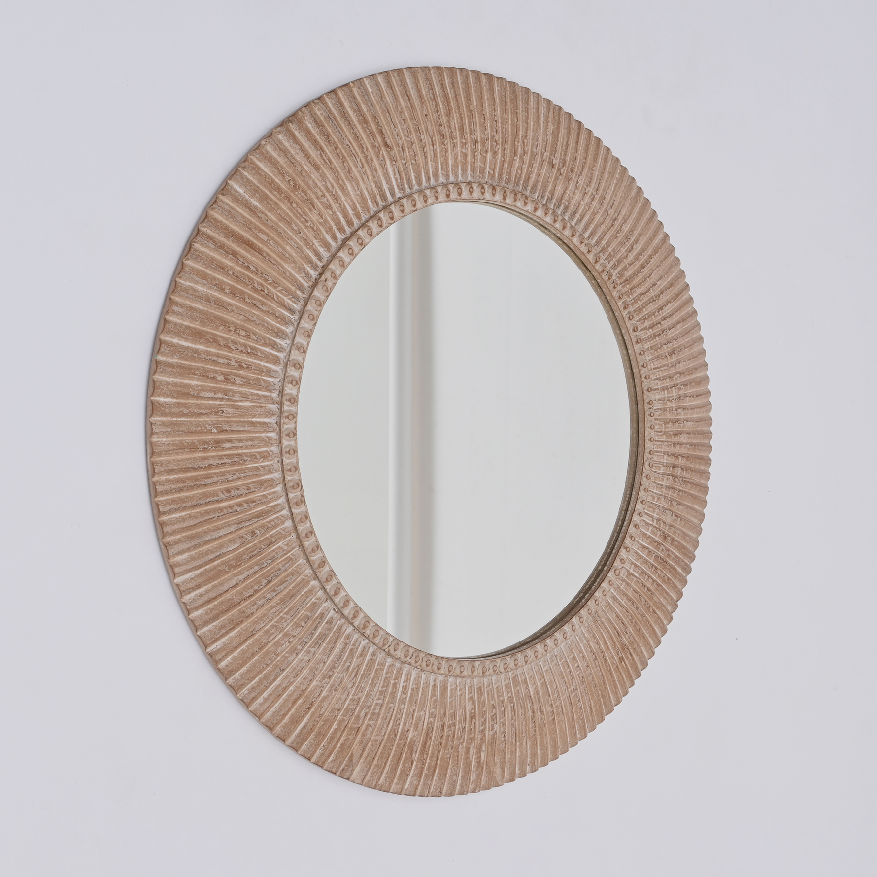 36” Handcrafted Wooden Wall Mirror