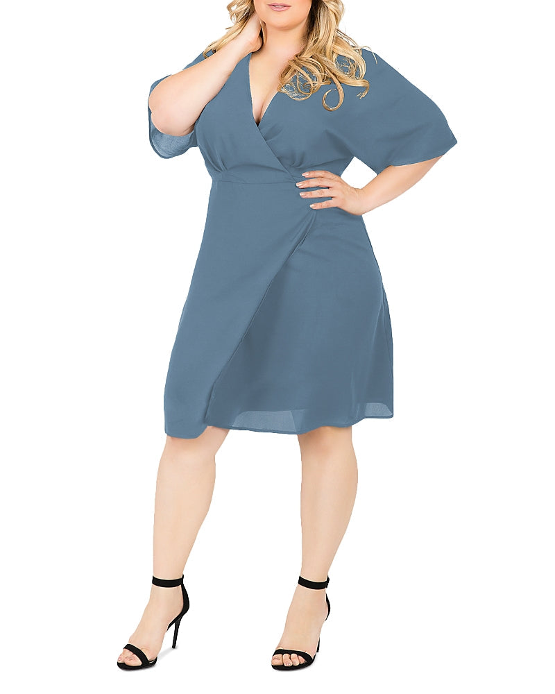 & Practices Candice Georgette Wrap Dress - Slate