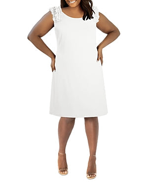 Maree Pour Toi Plus Ruffle Scuba Shift Dress