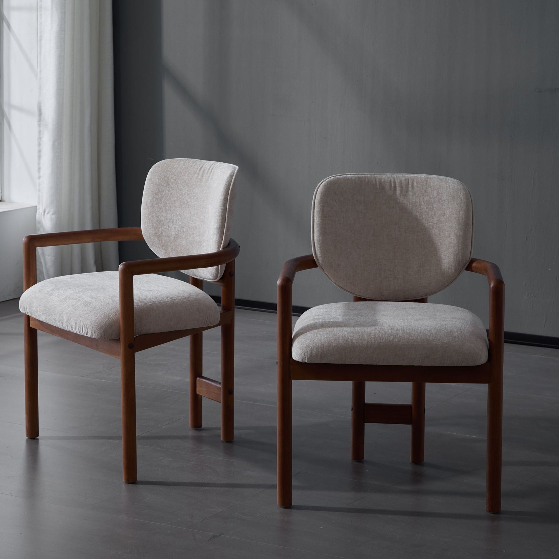 Upholstered Arm Dining Chairs (Set of 2)