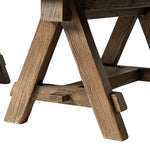 Hawthorne 48' Solid Reclaimed Elm Rectangular Trestle Coffee Table, Heritage Medium-Dark Brown