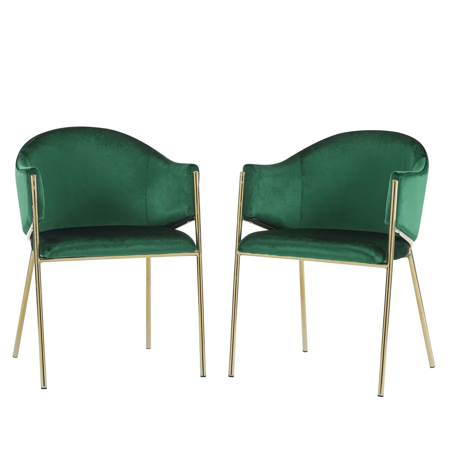 Modern Upholstered Dining Chair With Plush Velvet and Metal Frame
