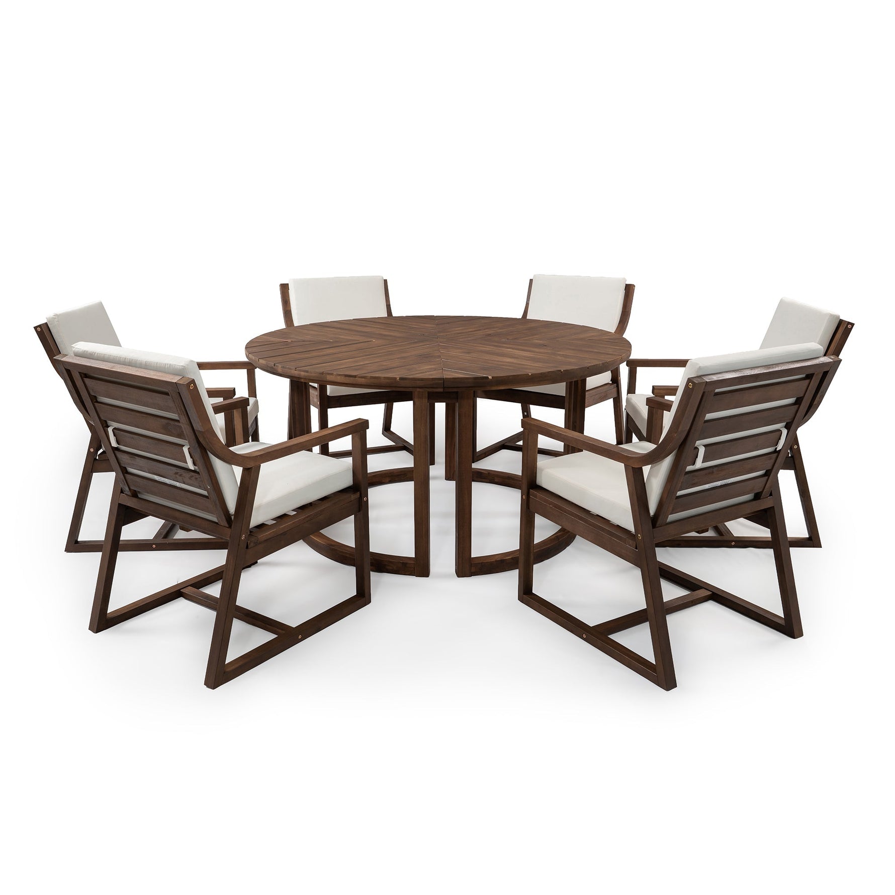 TREXM Patio Dining Table Set for 6 with Umbrella Hole
