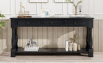 TREXM 63" Long Console Table with Drawers and Shelf