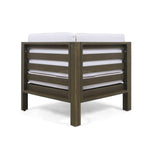 OANA Outdoor Wooden Sectional Set with Cushions, White