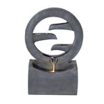 26.77'H Gray Circular Polyresin Outdoor Water Fountain with LED Light
