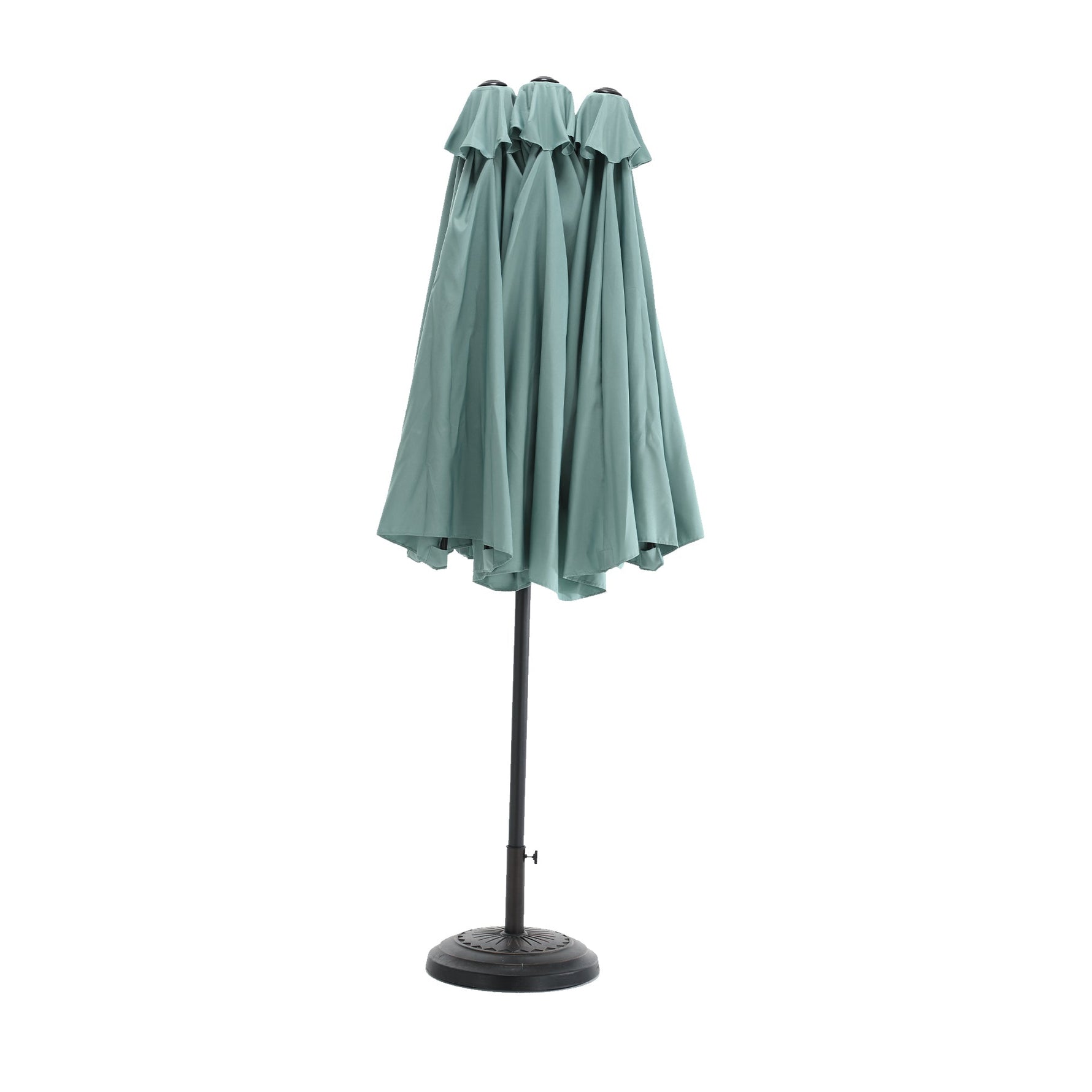 14.8 Ft Double Sided Outdoor Umbrella Rectangular Large with Crank (Light Green)