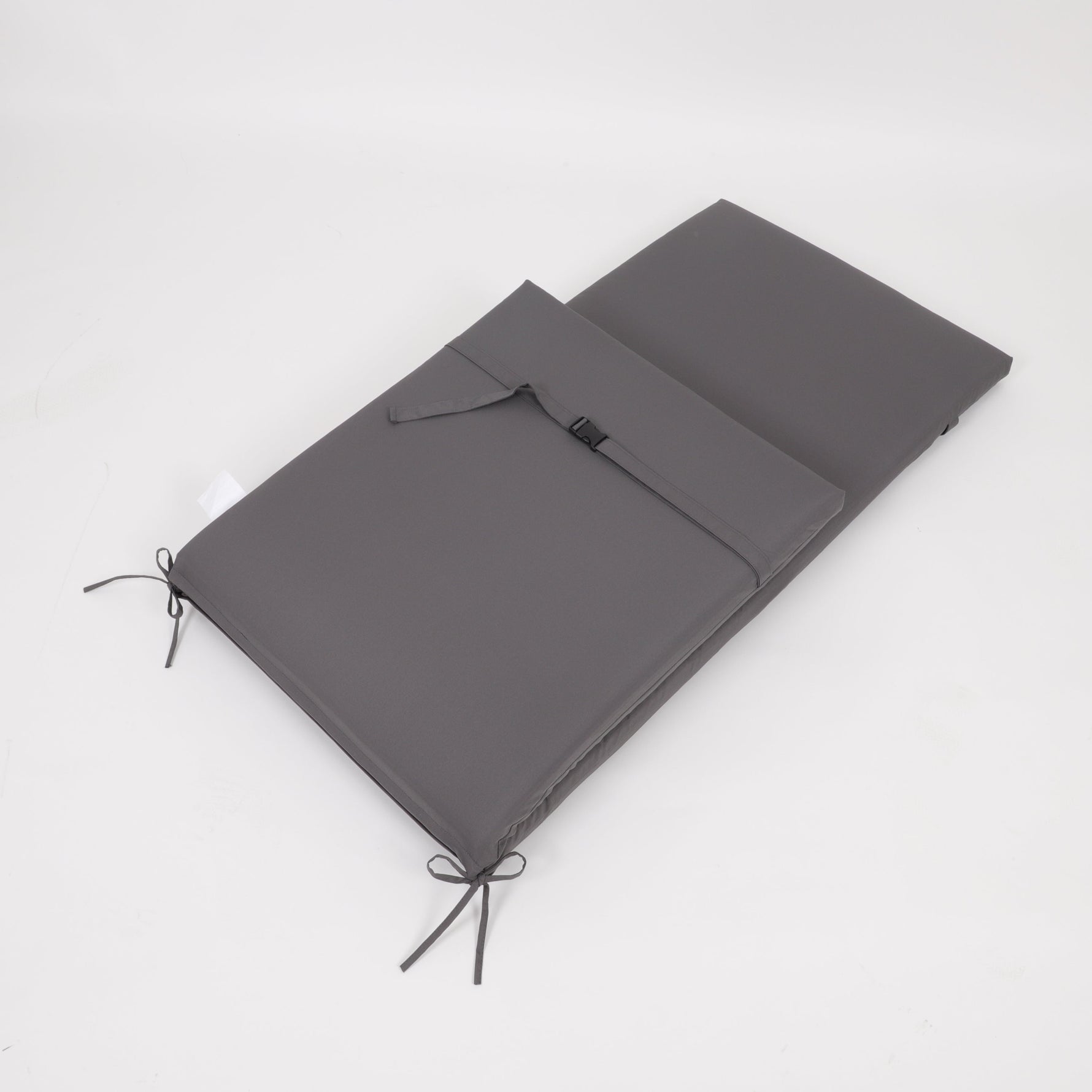 2-Piece Outdoor Chaise Lounge Cushion Set, Grey
