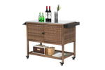 Outdoor Wicker Bar Cart