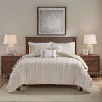 King 3 Piece Cotton Yarn Dyed Duvet Cover Set