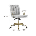 Damir Vintage Top Grain Leather Office Chair - Antique White