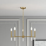 Courtyard Five Light Golden Brass Candle Light Chandelier