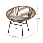 Cordella Outdoor Woven Wicker Chairs with Cushions Set of 2