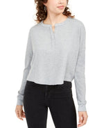 Self Esteem Juniors' Plush Waffle Henley Top