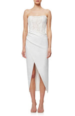 Elliatt Carsyn Strapless High/Low Body-Con Cocktail Dress in Ivory  Size Medium