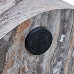Simple Grey Marble Textured Cylindrical Coffee Table