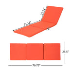 Waterproof Fabric Lounge Cushion With Rectangular Shape - Orange