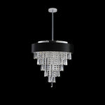 18-inch Modern Crystal Chandelier with Black Velvet Shade