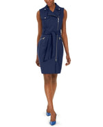 Calvin Klein Sleeveless Moto Sheath Dress
