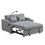 Modern Velvet Loveseat Futon Sofa Couch with Pullout Bed