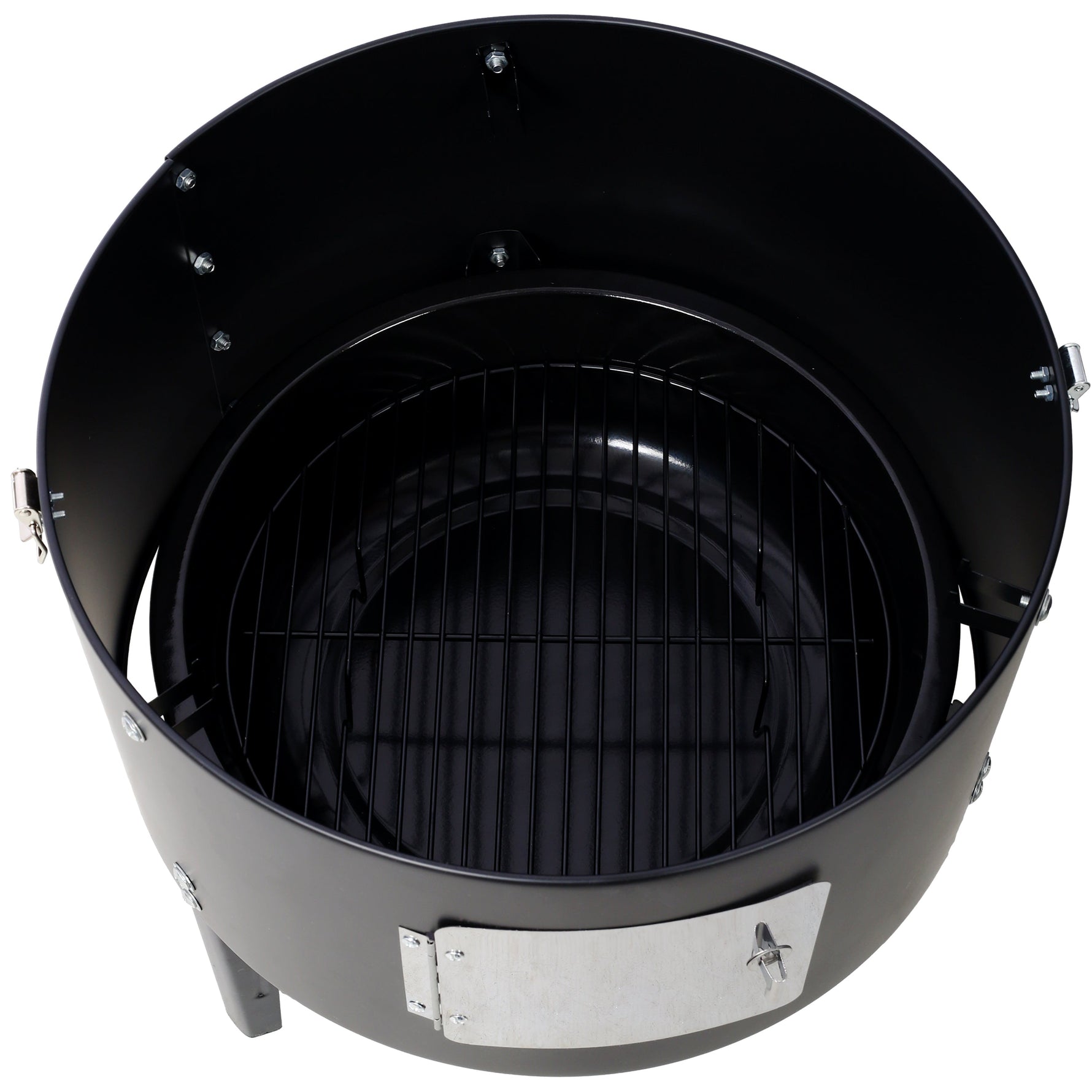 17 Inch Steel Charcoal Smoker Heavy Duty Round BBQ Grill Black