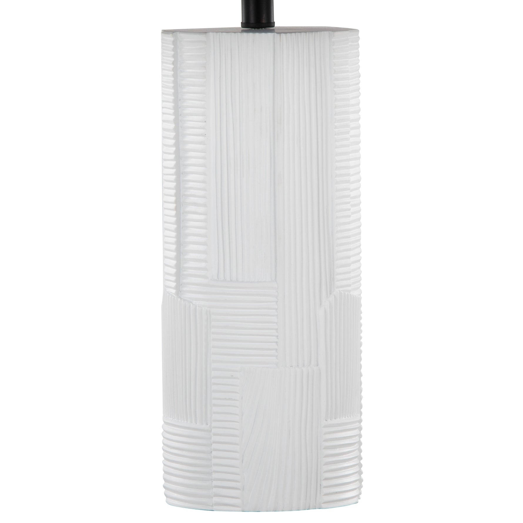 Petra 26" Contemporary Polyresin Table Lamp in Cream and Black - Set of 2
