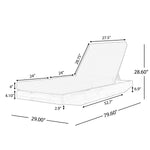 Acacia Wood Chaise Lounge with Cushion