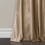 Prima Velvet Solid Grommet Light Filtering Window Curtain Panel Set