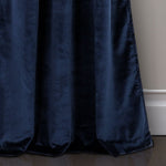 Prima Velvet Color Block Room Darkening Window Curtain Panel Set