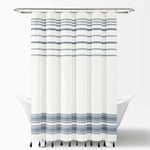 Breezy Chic Tassel Jacquard Recycled Cotton Shower Curtain
