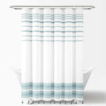 Breezy Chic Tassel Jacquard Recycled Cotton Shower Curtain