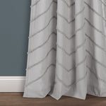 Chenille Chevron Window Curtain Panel Set