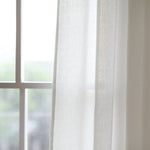 Burlap Knotted Tab Top Window Curtain Panel Set