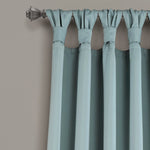 Insulated Knotted Tab Top Blackout Window Curtain Panel Set