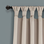 Insulated Knotted Tab Top Blackout Window Curtain Panel Set