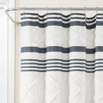 Urban Diamond Stripe Woven Tufted Recycled Cotton Blend Shower Curtain