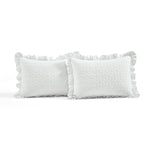 French Country Geo Ruffle Skirt 3 Piece Bedspread Set